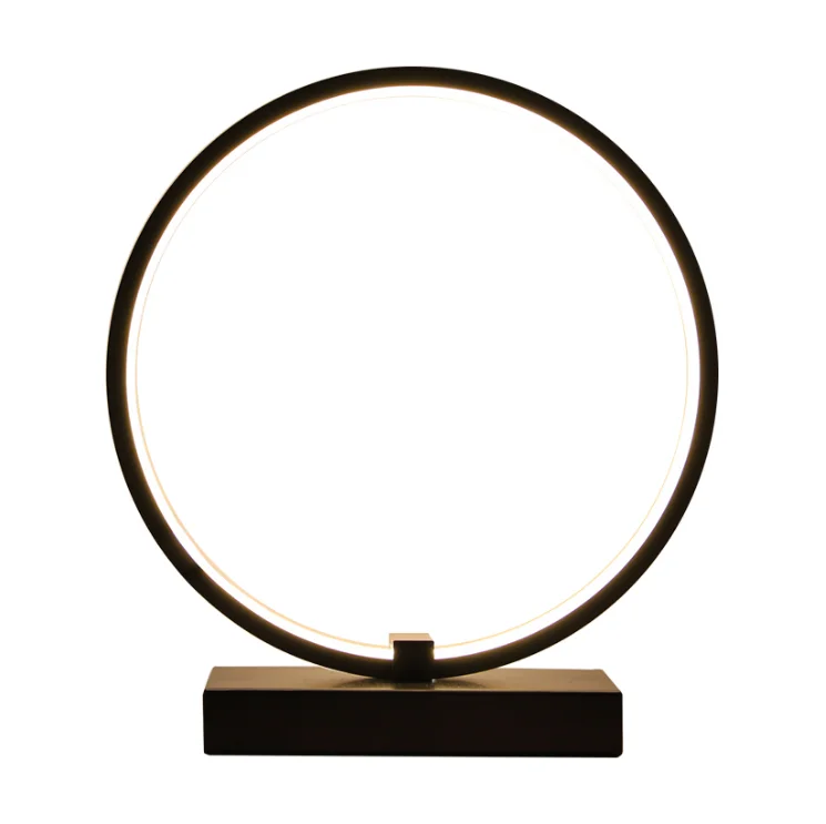 modern minimalist warm bedroom decor desk light dimmable round circle led table lamp
