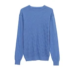 Hot-selling blue Color Pullover Basic Sweater Design For Ladies