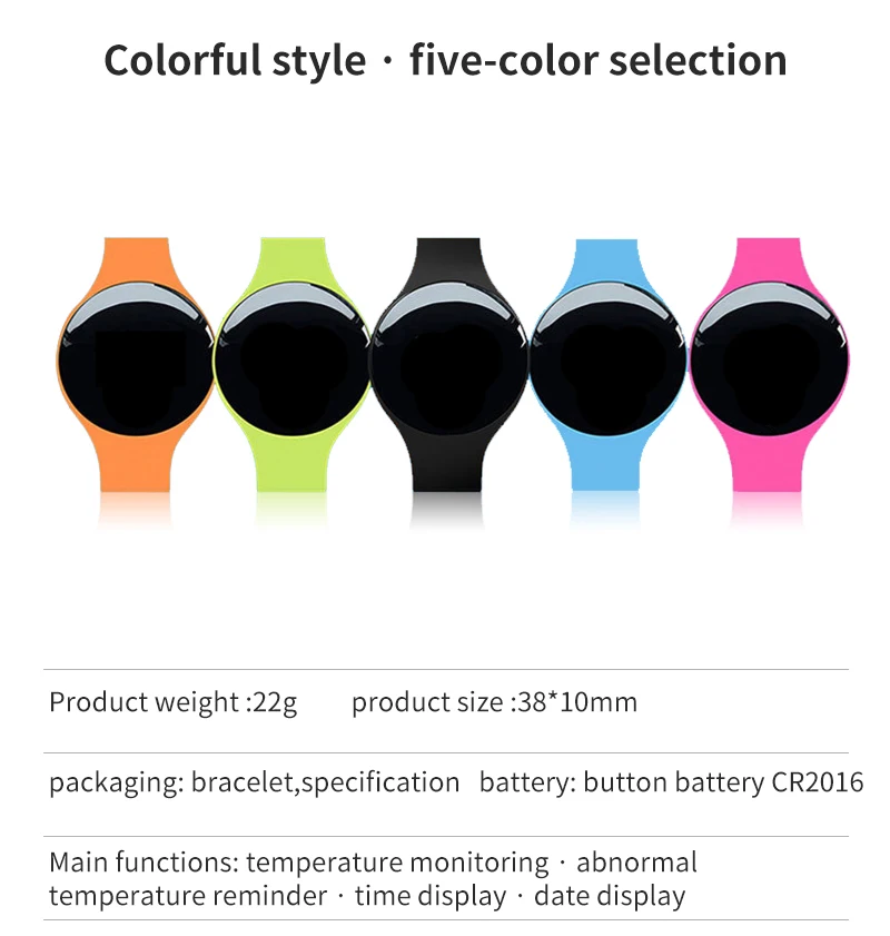 _06. New design wearable thermometer wristband smart bracelet health kids band smartwatch  body temperature monitor smart watch