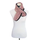 Soft touch pink woman interlock faux fur scarf