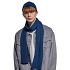 Winter fashion cheap price cotton knitted man hat and scarf set