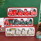 2020 Christmas Mini Wooden Train Christmas Decoration For Home With Santa Bear Xmas Kid Toys Gift Ornament