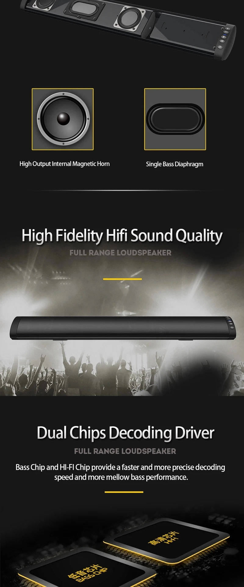 Best wall mount sound bar home theater system speaker with subwoofer bluetooth - ANKUX.COM