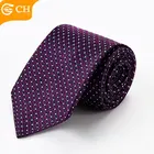 Wholesale Fashion Plaid Design 100% Silk Charm Purple Mens Tie To Match Shirts