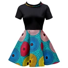 hot selling summer african style dress women o-neck dress knee-length ladies dress