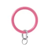 o ring key chain Silicone Bangle Key Ring Wrist Keychain Bracelet Round Key Rings o ring keychain --hot pink
