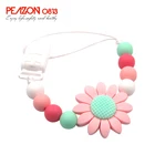 New Products Baby Silicone Bead Pacifier Clip Holder, Silicone Pacifier Chain,Wood Bead Pacifier Clips Wholesale