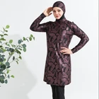 MOTIVE FORCE Original Printing Women Swimwear Hooded Hijab Arabic Islamic Swimsuit 3pcs/set