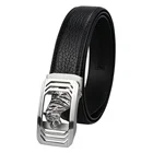 Normal pants size design belt for men airport friendly premium genuine leather 35mm width with steel buckle