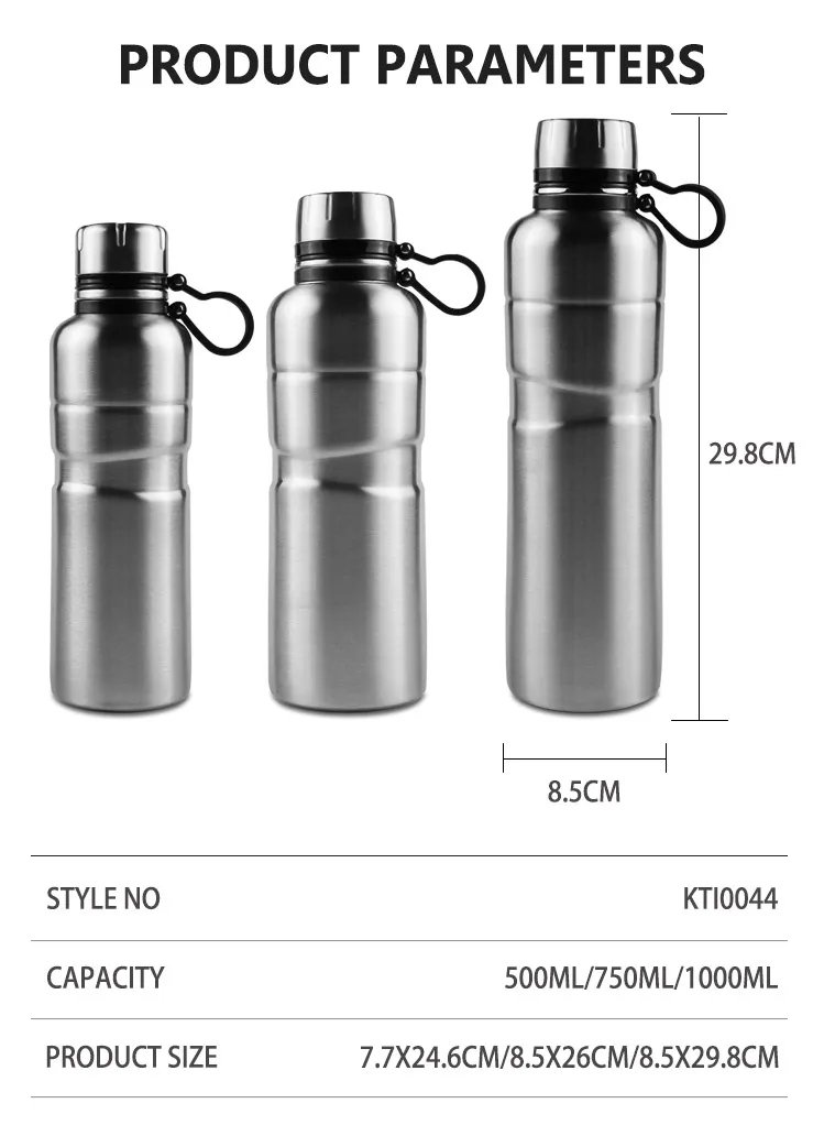 Portable stainless steel thermos water bottle insulated vacuum flask