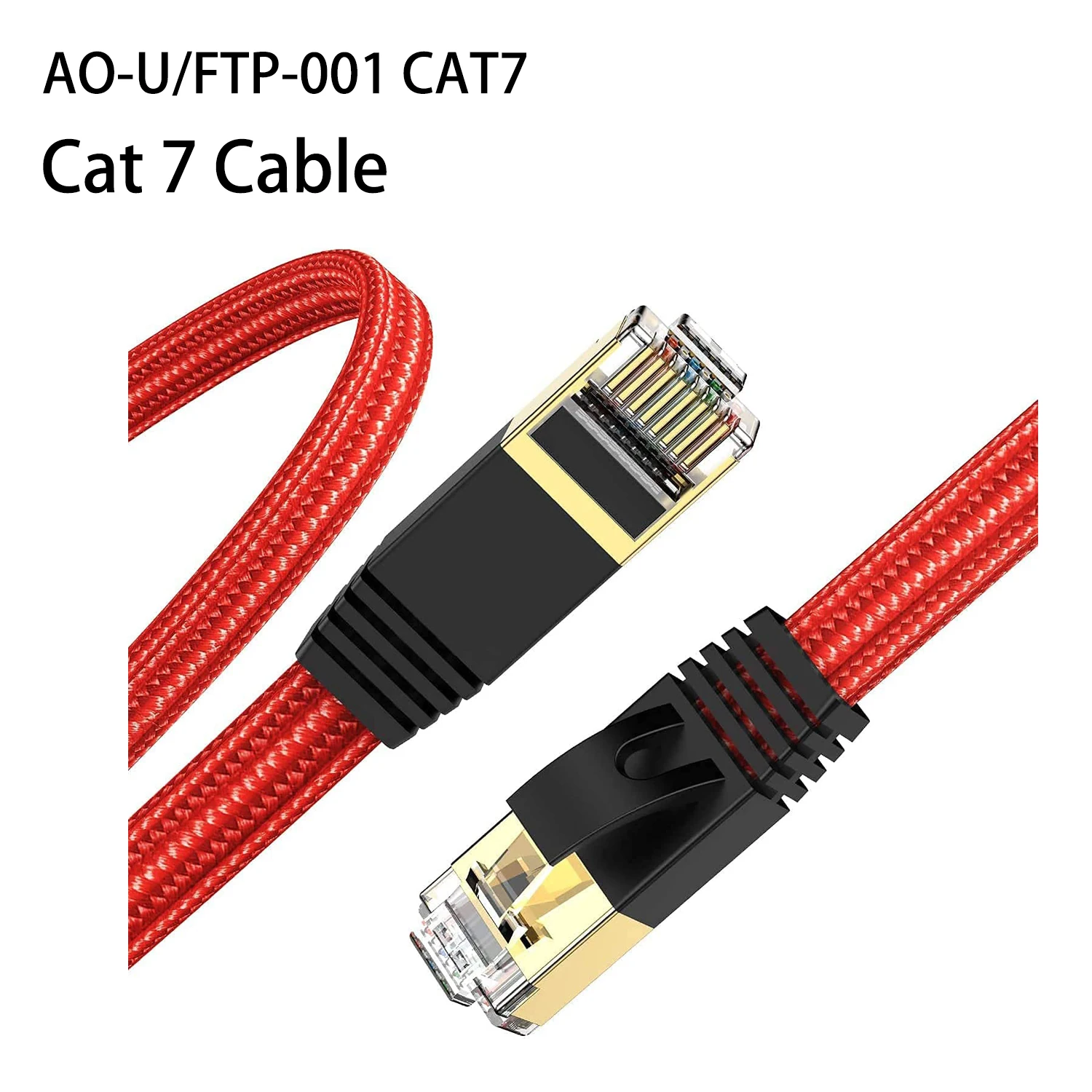 Cat 7 Flat Ethernet Cable High Speed 10 Gbps 600mhz Cat7 Connector Lan