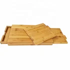 4- IN -1 Kitchen Cutting Board Bamboo Cutting Board Set with Drawer, 2 Extra Removable Cutting Boards