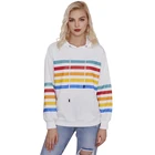 Blank High Quality Hoodies Wholesale Plain Pullover Women Block Color Hoodie Sweatshirt