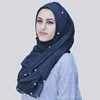 Hot sale Fashion 100 Cotton Muslim Lady Turkish Hijabs Women Muslim Scarf with Pearl Decoration