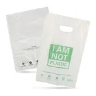 Custom printed cornstarch biodegradable t shirt bags bio pla cassava root organic plastic shopping bag