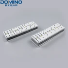 Domino Dominoes Dominodomino Table Domino Custom Logo Dominoes Set White Plastic Double 6 Dominoes Games Set In Wood Box