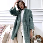 China Factory Wholesale Winter Natural Long Fur Coat Luxury Faux Fur Jacket Women
