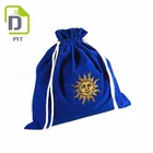 30x40cm custom logo big large size blue velvet drawstring shoes pouch bag fabric gift bags cheap bag with logo