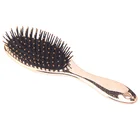 Colorful Water Printed Metallic Color Hair Brush Bristle Hair Combs Stretch Hair Comb