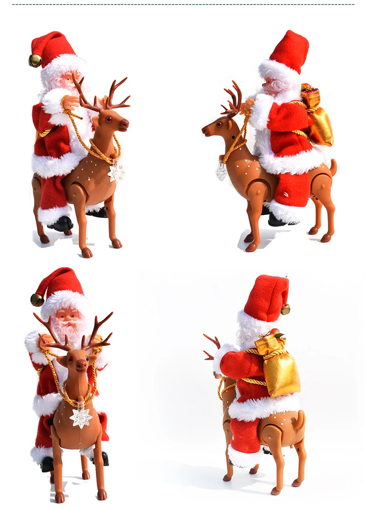 party toys decorate gifts electric music toy santa claus dolls