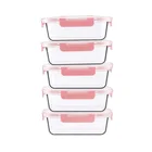 9 pack glass food storage meal prep containers set lunch box with clear transparent ms lid