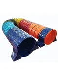 flexible agility PVC dog tunnel for pet training chien with sand bags