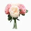 Artificial Peonies Silk Flowers - Peony Bouquet 5 Heads Artificial Flowers for Wedding Home Decoration