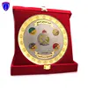 Custom Dubai UAE Oman award trophy medal plaque die casting gold medal plate round shape souvenir with red velvet box