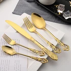 18/8 18/8 Stainless Steel Luxury Gold Flatware Cutlery Set