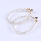 Handmade crystal bead large gold hoop earrings for women