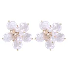 Hot Sale Jewelry Women Freshwater Stud Pearl Flower Earring