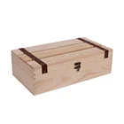 Wine Boxes Packaging Factory Price Low MOQ OEM Gift Vintage Custom Unfinished Wholesale Wooden Wine Box with Hinged Lids