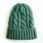 Winter warm soft solid color beanie knitted winter hat