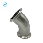 Stainless Steel 45 / 90 Degree Sanitary Clamp Elbow Bend