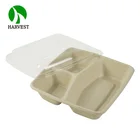3 compartment biodegradable paper pulp food packaging box