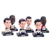 13cm Football Stars PVC Action Figure C Ronaldo JUV 7 Messi James Bobble Head Dolls Model Toys Car Decoration Gift