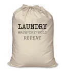 Use Custom Logo Printed Cloth Drawstring Cotton Laundry Bag For Hotel