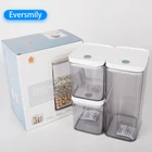 2020 new product kitchen 3pcs storage seal pot airtight canister Dry Plastic Food Storage Container Set
