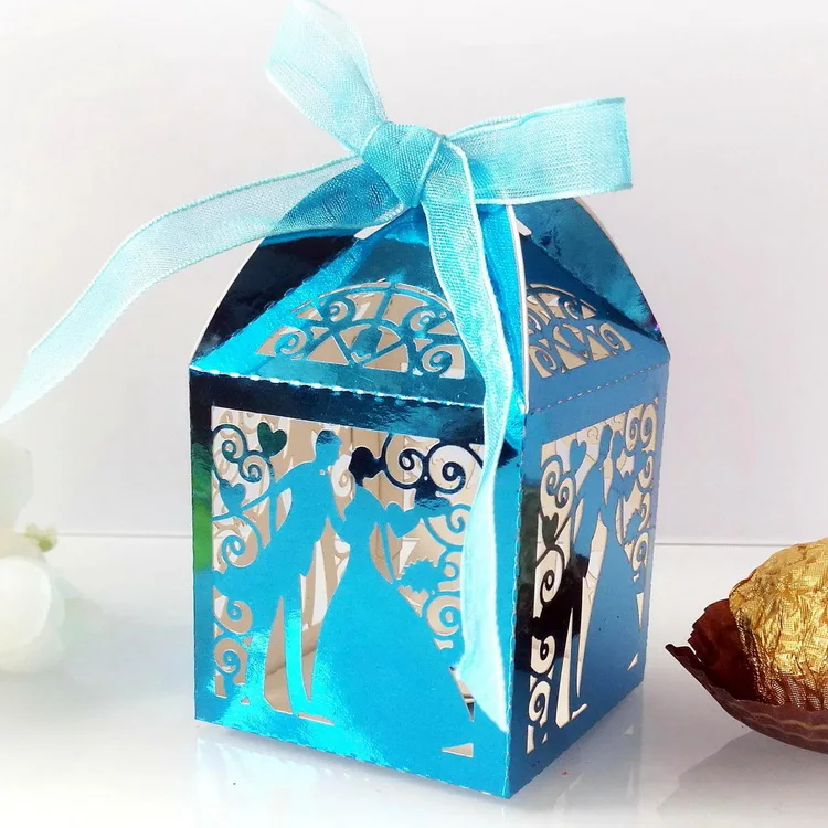 laser cut candy box bride and groom wedding paper favor sweet