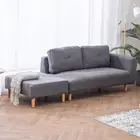 Living Room Sofa Bed 2/3 Seater Fabric Accent Small Sofas Compact Footstool Cozy Relax Couch Sofa Bed Manufacturer