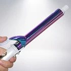 Professional rotating curling iron double MCH heating element hair curler with LED digital temperature display