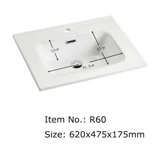 Hot Selling Counter Rectangle Ceramic Vanity Feather Edge Sink Modern China Factory Sanitary Ware Bathroom Sink supplier