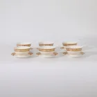 Custom 18 Pcs Gold Rim Ceramic Bowl Dinnerware Set For Hotel/Home/Resturant