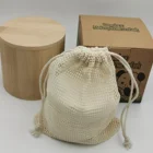 Cotton Bamboo Terry 2020 New Cotton Bamboo Pads With Bamboo Holder Terry Bamboo Reusable Cotton Pads