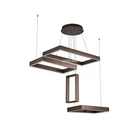 latest design brown hanging acrylic parts modern industrial restaurant chain rectangular chandelier for dinning room
