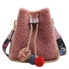 Fashion plush bag ladies sling bag shoulder bag women