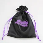 Custom hair bundles bag Black Satin Dust Bag