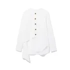 OEM Service 2019 Women New Custom Design Fashion Simple Fresh Pure Colored Irregular Drop Shirt Blouse Top