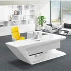 boss white office desk working desk ,corians stone CEO Use Computer Writing Table