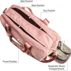 Travel Large Capacity Customizable Logo Fitness Sports Packaging Big Pink Travel Gym Bag For Travel Dry Wet Separation